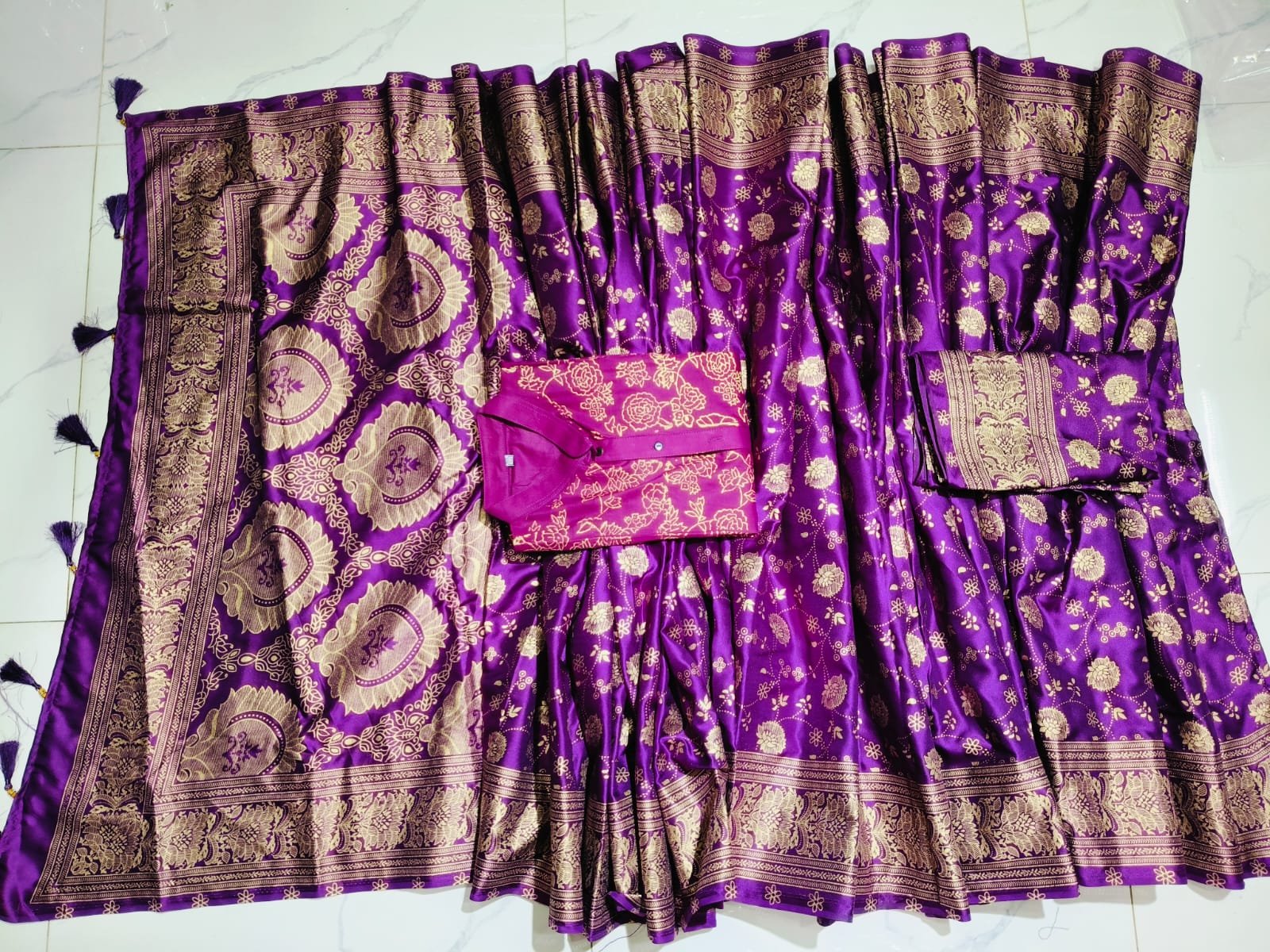 জাপানি সিল্ক শাড়ি আর ধুপিয়ান সিল্ক পাঞ্জাবি